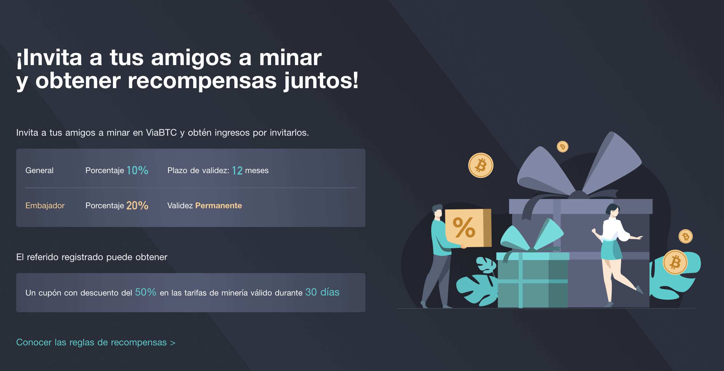 recompensas por referencia referidos viabtc